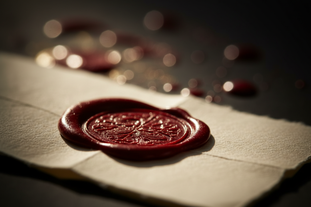 Trust — Wax seal macro detail